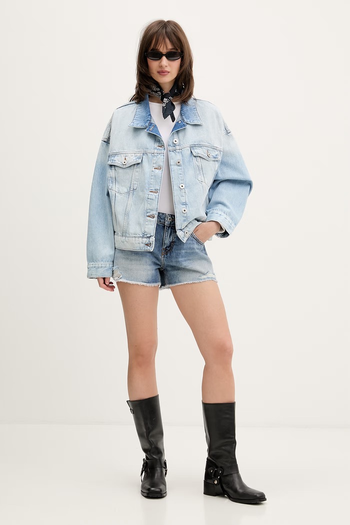 HUGO Blue šortky dámske rifľové Galimon_B 50561167 fialová SS26
