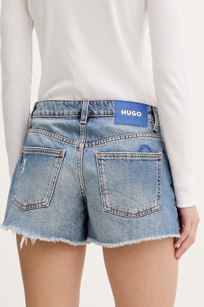 Oblečenie HUGO Blue šortky dámske rifľové Galimon_B 50561167 fialová