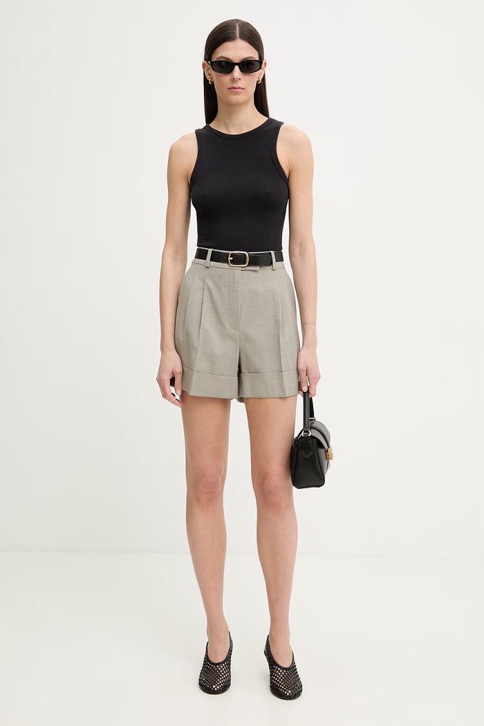rag & bone pantaloni scurți eleganți pentru femei, cu lână Neila RA2L25H9MTA gri SS26