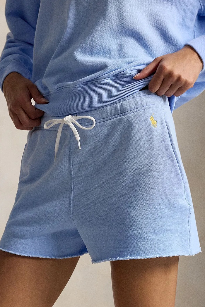 Polo Ralph Lauren szorty damskie bawełniane ISLAND FLC-KNT-SHORTS niebieski 211965103502