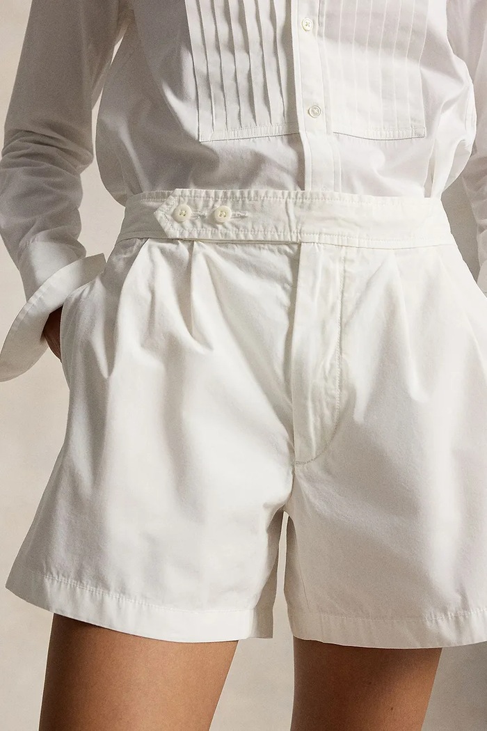 Polo Ralph Lauren COTTON POPLIN-WVN-SHORTS szorty eleganckie bawełniane damskie biały 211A12953001