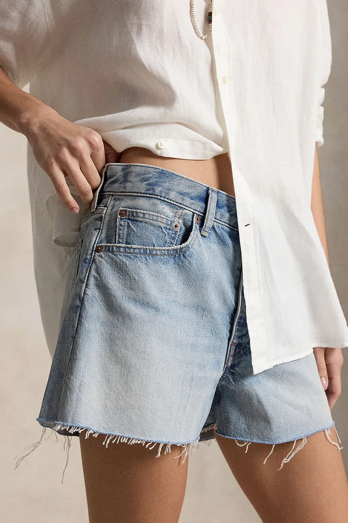Polo Ralph Lauren RIGID DENIM-WVN-SHORTS šortky džínové dámské modrá 211A12959001