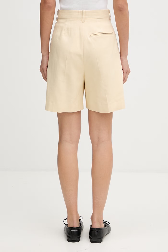 Oblečení Anine Bing BRICE SHORT - BUTTER YELLOW elegantní šortky s viskózou dámské A.03.12018.CRM02 žlutá