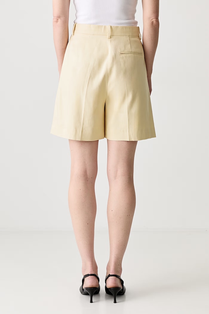 Clothing Anine Bing BRICE SHORT BUTTER YELLOW dress shorts with viscose Women's A.03.12018.CRM02 yellow
