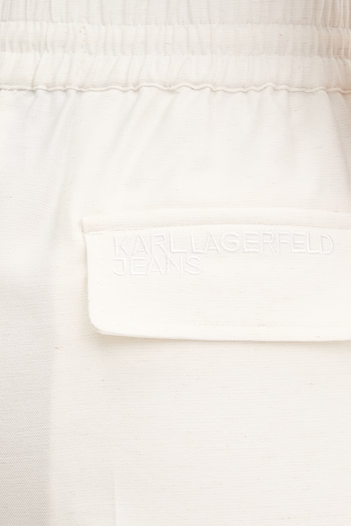 Λινό σορτς Karl Lagerfeld Jeans μπεζ B2W10057