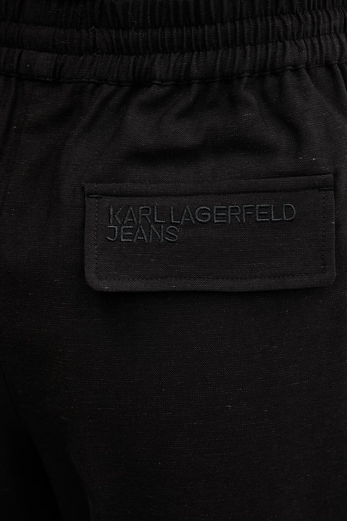 Λινό σορτς Karl Lagerfeld Jeans μαύρο B2W10057