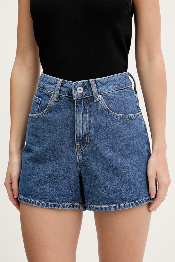 Rifľové krátke nohavice Karl Lagerfeld Jeans bavlna modrá B2W10067