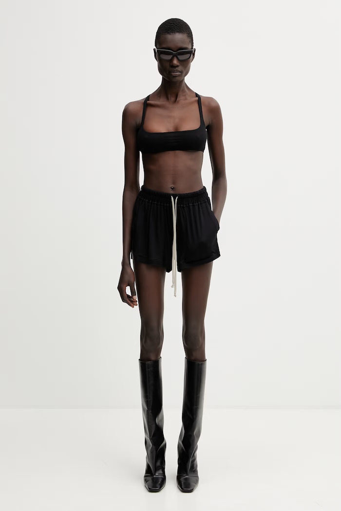 Rick Owens Lilies szorty damskie z wiskozy LI01F7333.RV czarny