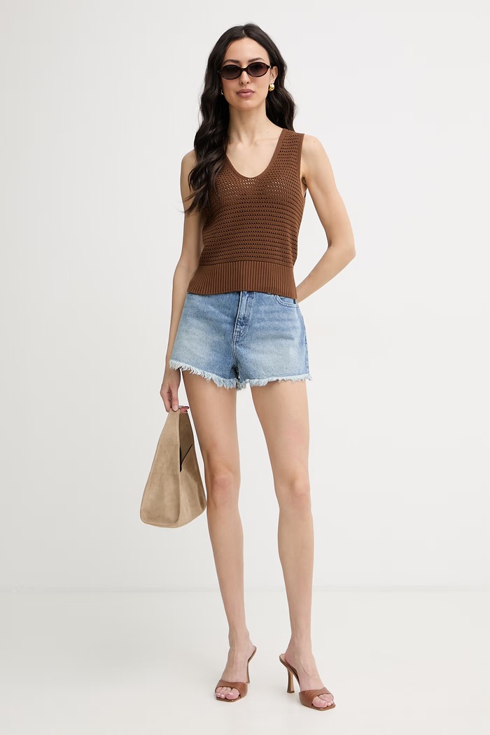 MICHAEL Michael Kors pantaloni scurți pentru femei, din denim MS6900MLAA albastru SS26