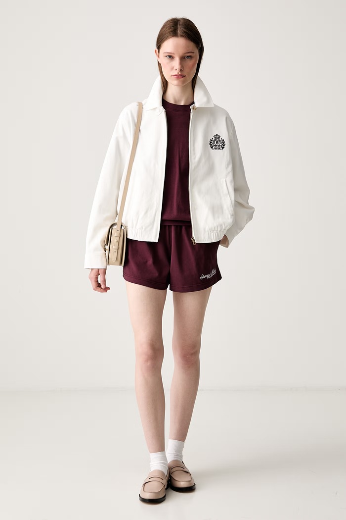 Sporty & Rich Syracuse szorty dresowe bawełniane damskie SH03775325RE02 bordowy