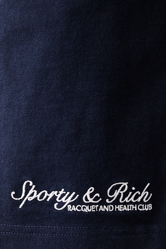 Sporty & Rich Syracuse szorty dresowe bawełniane damskie granatowy SH03975325BL106