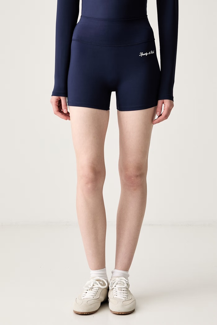 Sporty & Rich Signature Logo kolarki damskie granatowy SH05875326BL106