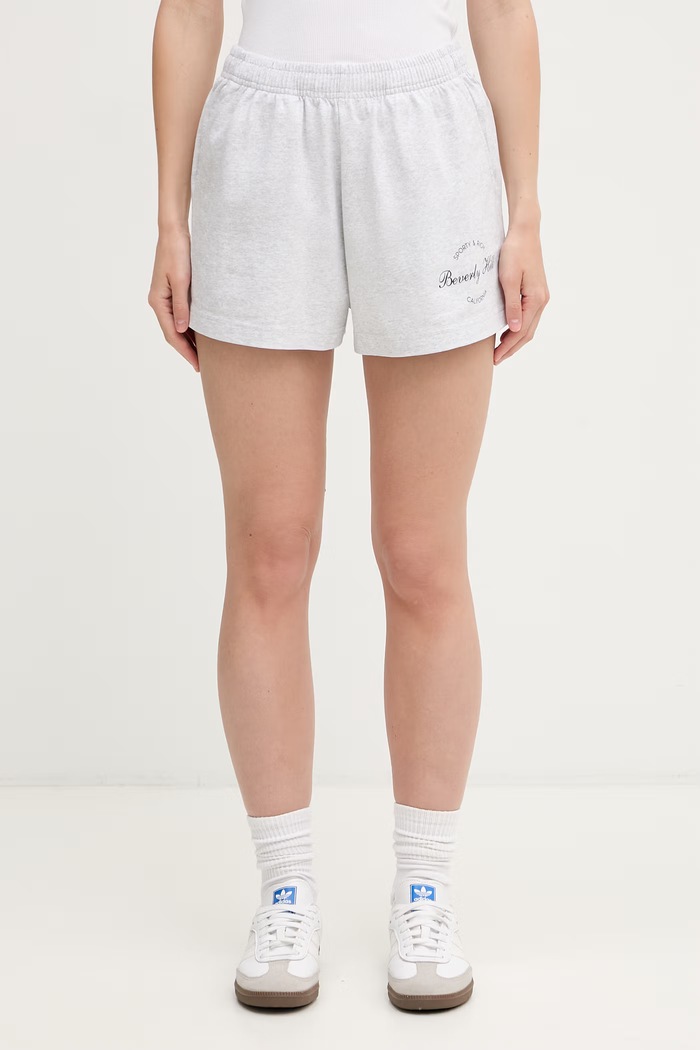 Sporty & Rich Beverly Script Disco σορτς γυναικεία γκρί SH03776257GY03