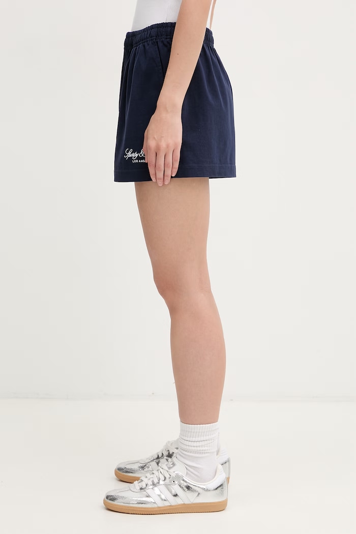 Sporty & Rich Vendome LA σορτς επίσημα βαμβακερά γυναικεία SH03776269BL106 σκούρο μπλε SS26