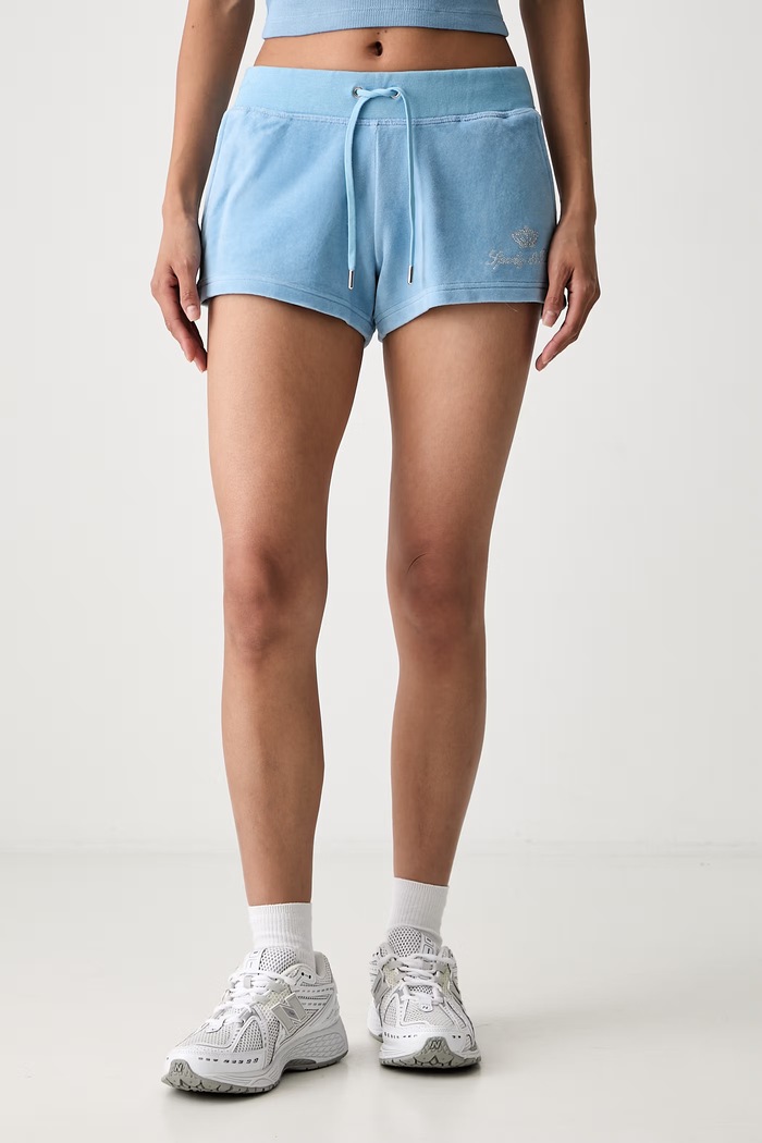 Sporty & Rich x Juicy Couture szorty dresowe bawełniane damskie niebieski SH057716689BL50