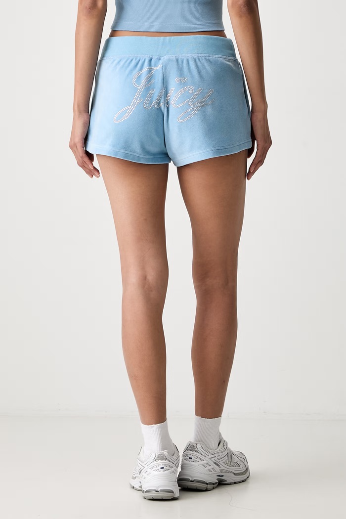 Odzież Sporty & Rich x Juicy Couture szorty dresowe bawełniane damskie SH057716689BL50 niebieski