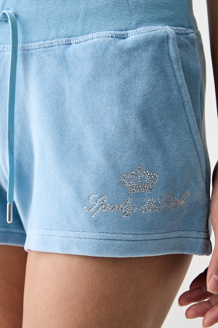 Sporty & Rich x Juicy Couture szorty dresowe bawełniane damskie SH057716689BL50 niebieski