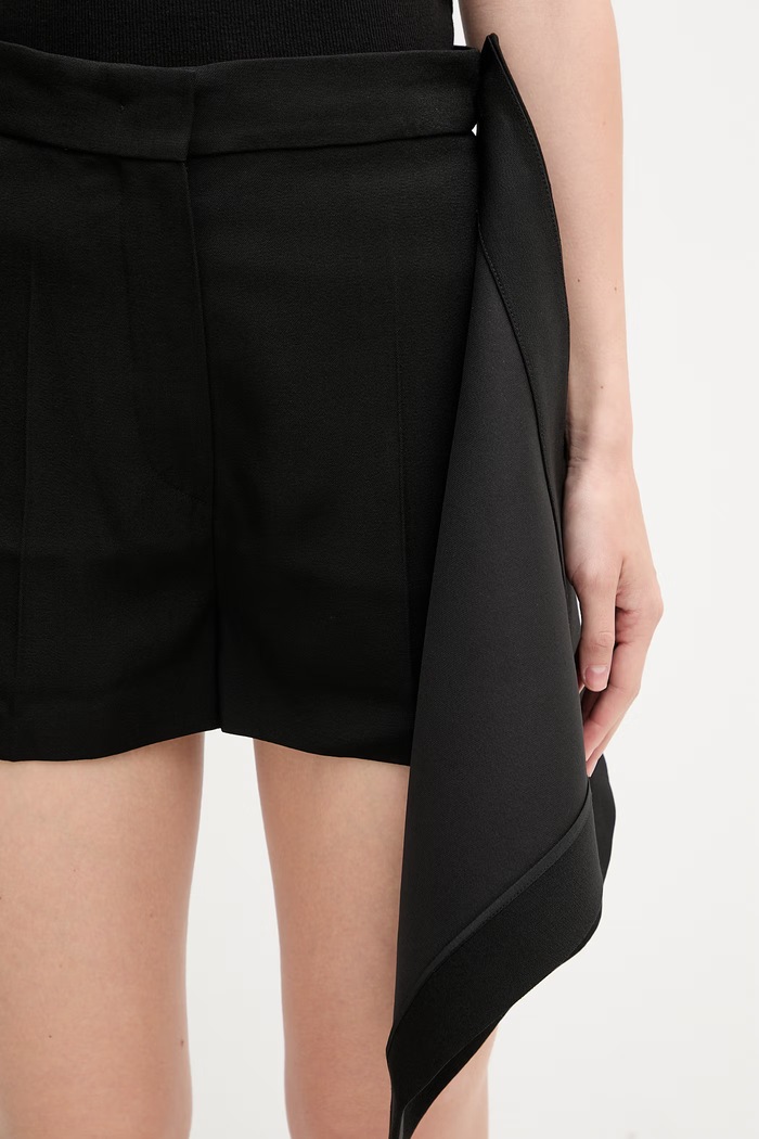 Sportmax Spxdomino kratke hlače s viskozom za žene 2612141012600 crna