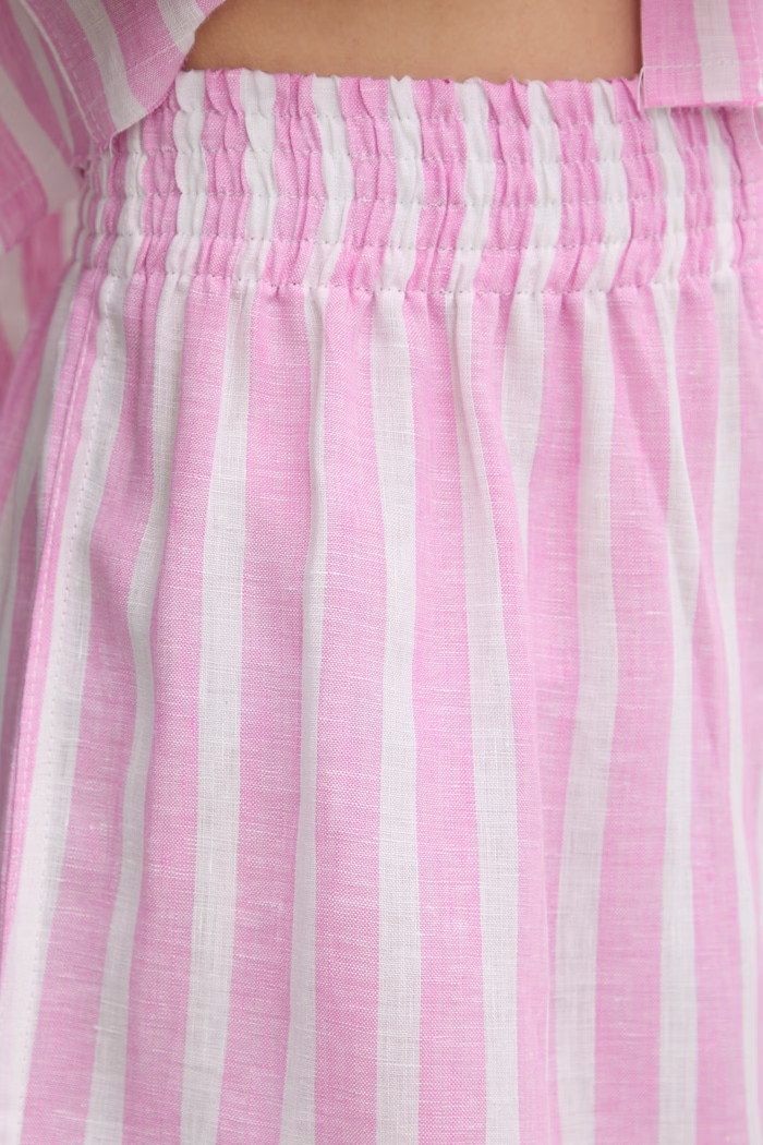 Paramidonna pantaloni scurți pentru femei, din in Cora roz SS26CSPW.1