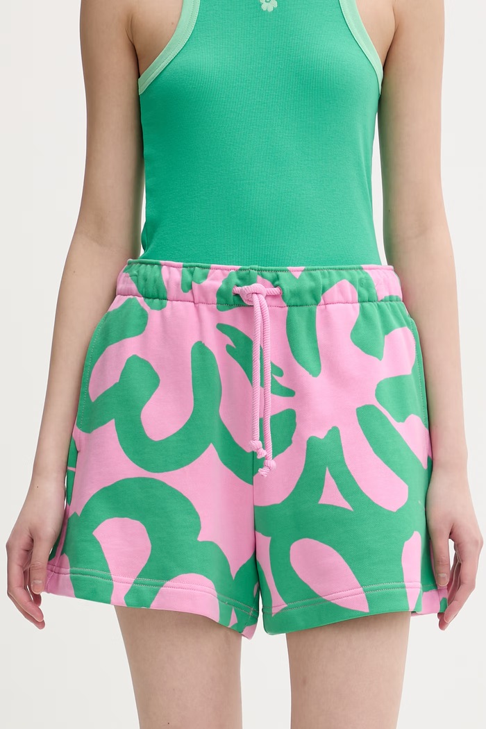 Marimekko teplákové šortky dámské bavlněné růžová 095487