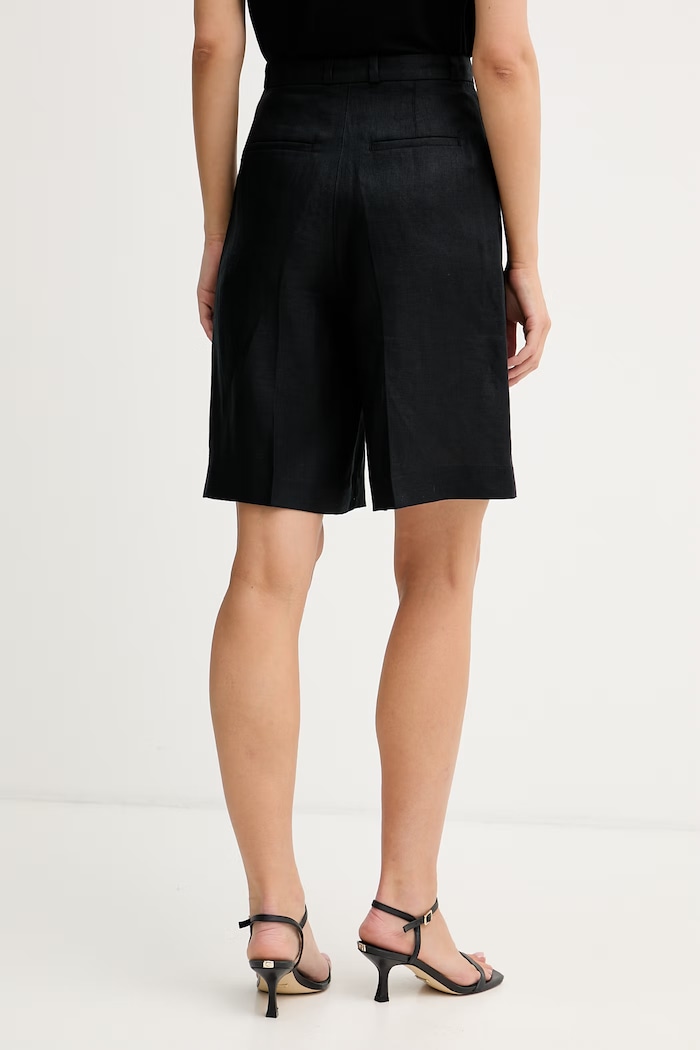 Îmbrăcăminte Sisley pantaloni scurți pentru femei, din in 4TTSL901Y negru