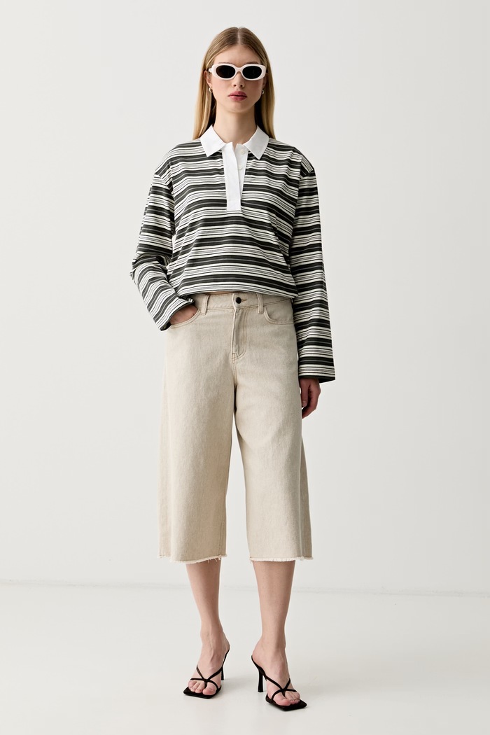 Sisley jeansy damskie 40HCLF08U beżowy SS26