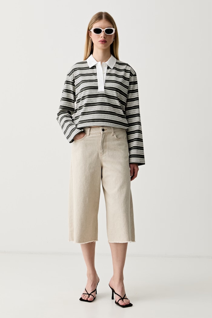 Sisley jeansy damskie 40HCLF08U beżowy SS26