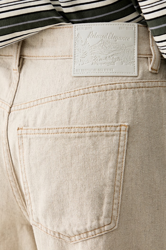 Sisley jeansy damskie beżowy 40HCLF08U