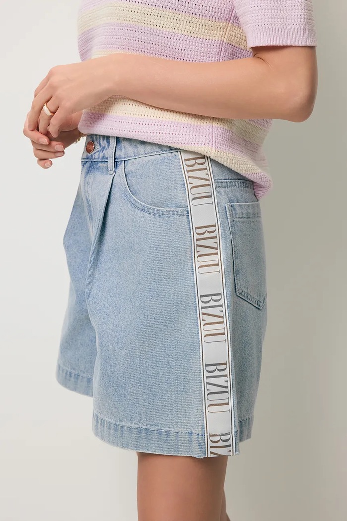 BIZUU pantaloni scurți pentru femei, din denim MIREYA MIREYA.BLEKITNY albastru