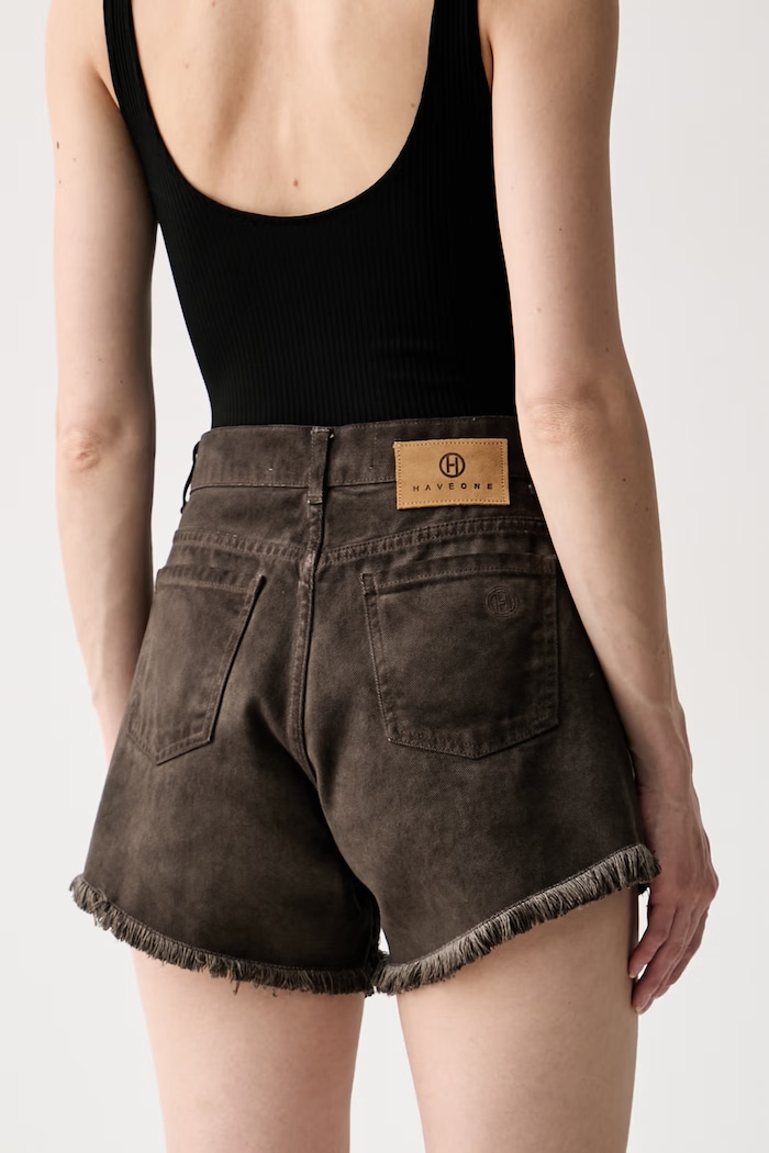 Odzież Haveone szorty damskie jeansowe PGZ.Q238 brązowy