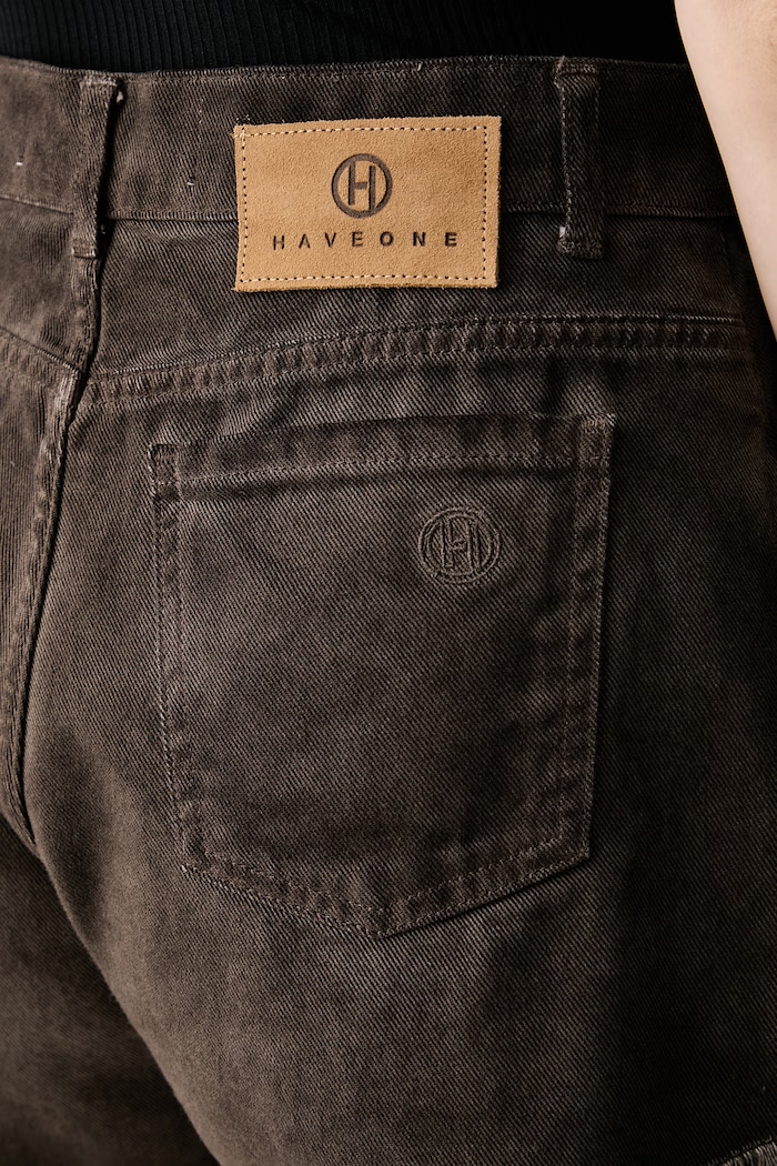 Haveone szorty damskie jeansowe brązowy PGZ.Q238