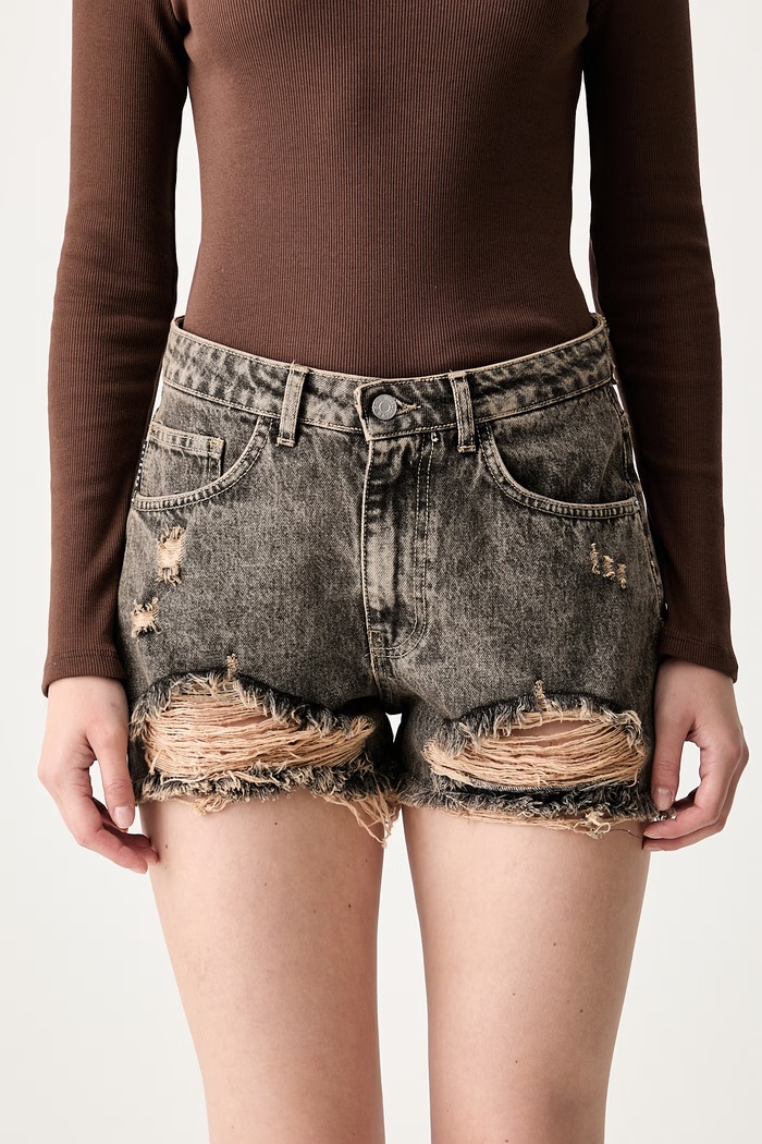 Haveone szorty damskie jeansowe szary PGZ.Q242