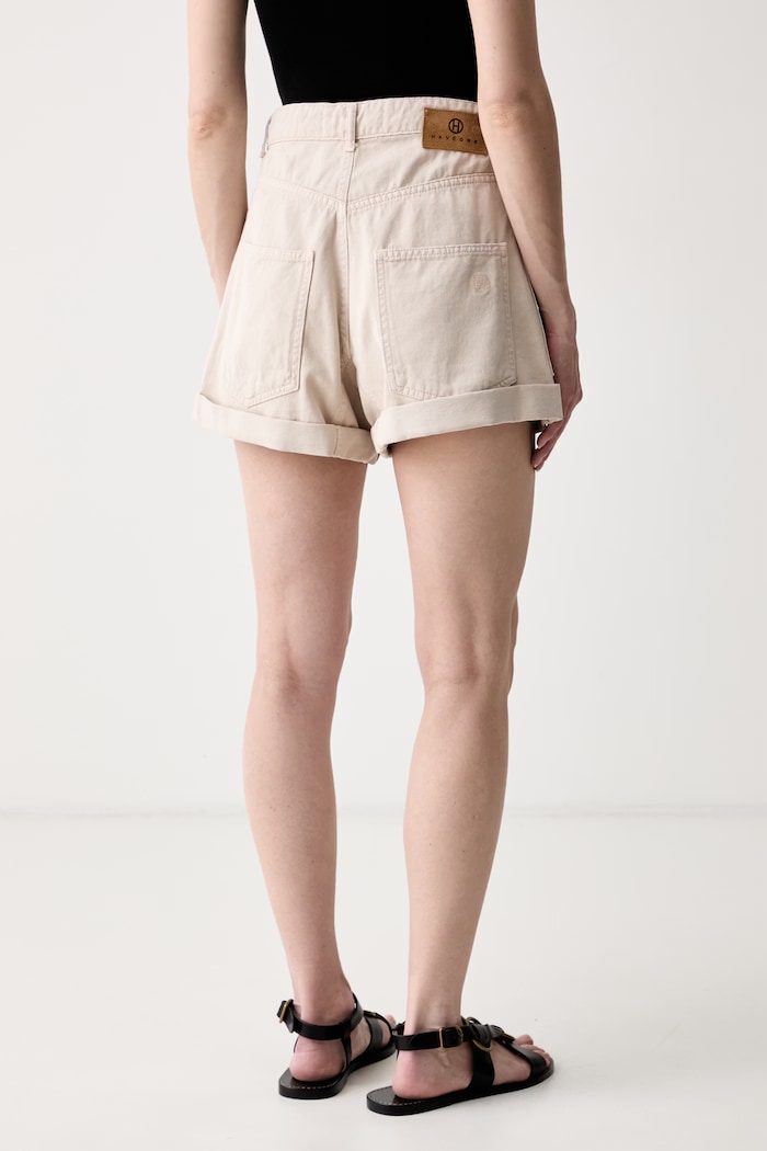 Odzież Haveone szorty damskie jeansowe PGZ.Q246 beżowy