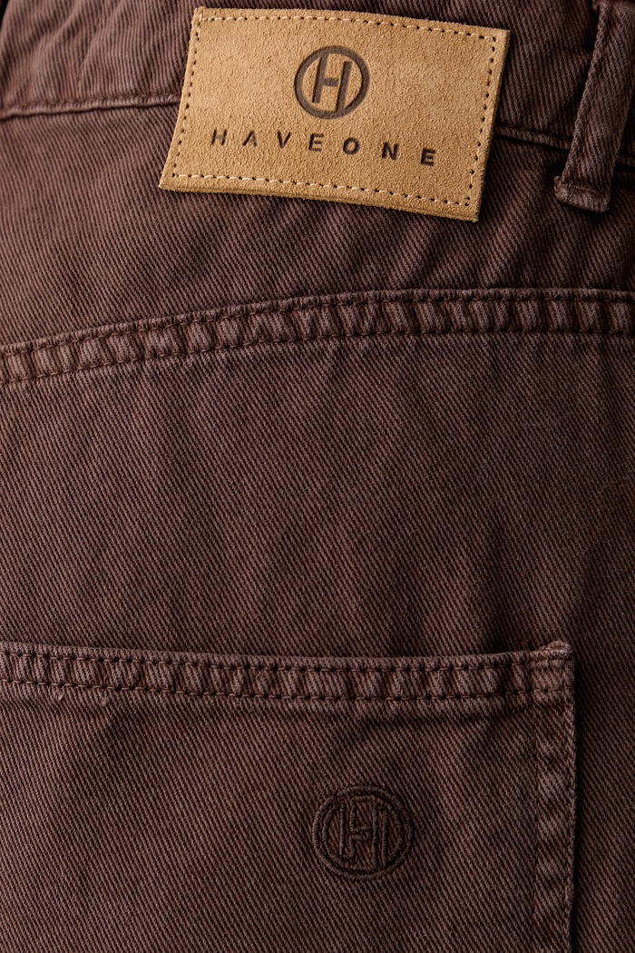 Haveone szorty damskie jeansowe brązowy PGZ.Q246