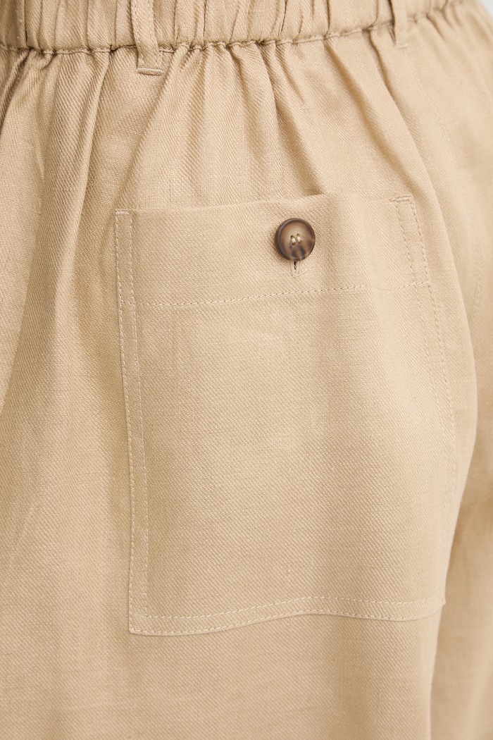 Bermudy damskie lniane Weekend Max Mara 2615141013600 beżowy