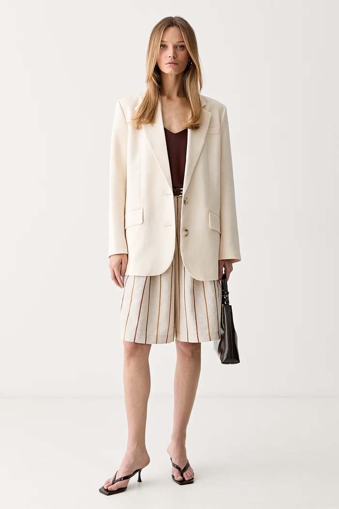 ViCOLO bermudy dámske s bavlnou TAB0693 béžová SS26