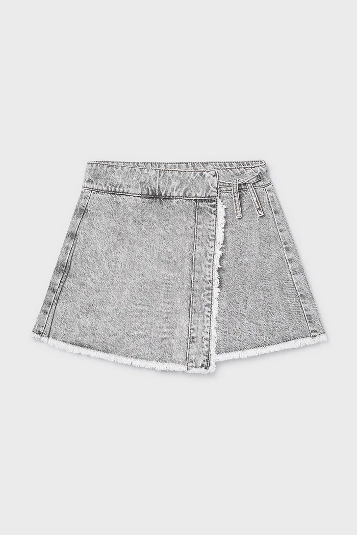 Mayoral fustă-pantalon din denim pentru copii 6903.8F.Junior.PPY2 gri SS26
