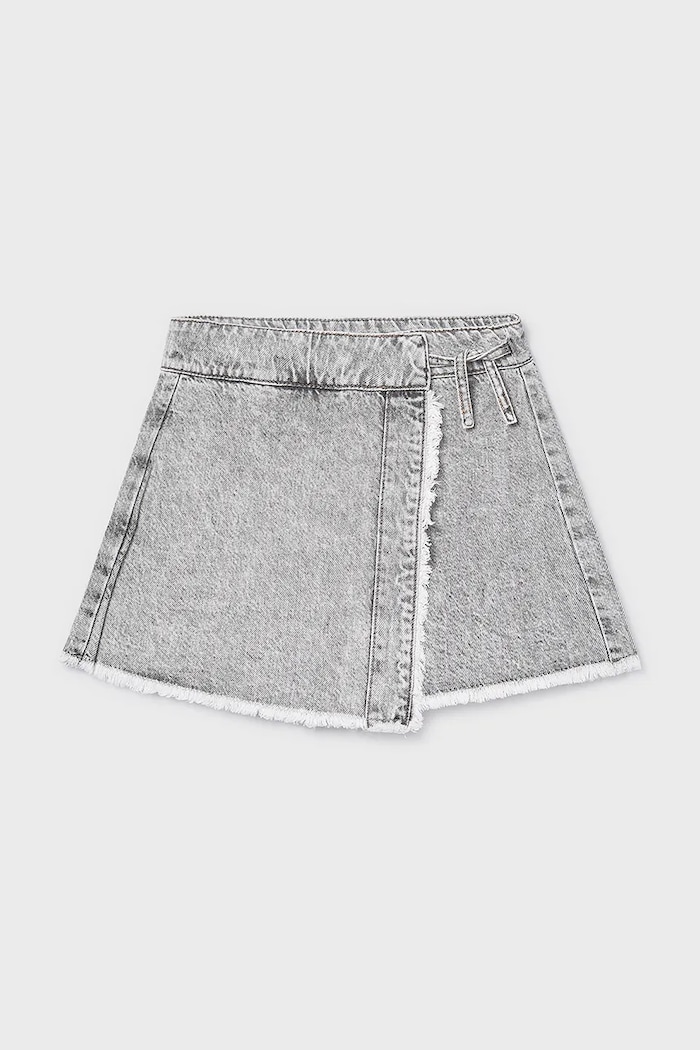 Mayoral fustă-pantalon din denim pentru copii 6903.8F.Junior.PPY2 gri SS26