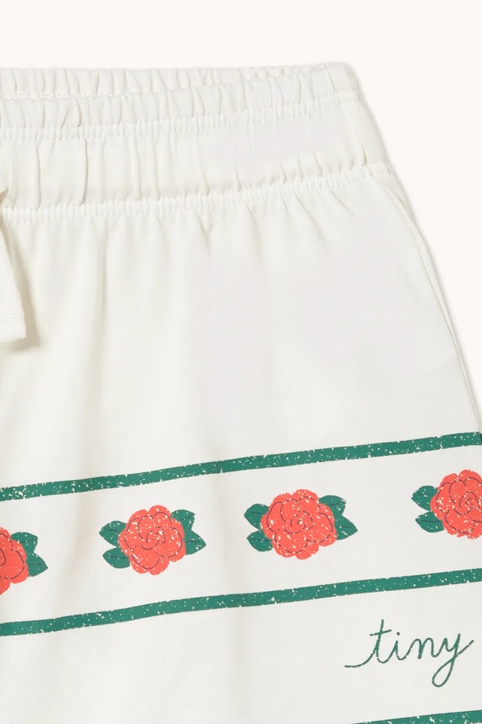 Παιδικό βαμβακερό σορτς Tinycottons ROSES SHORTS λευκό SS26.074
