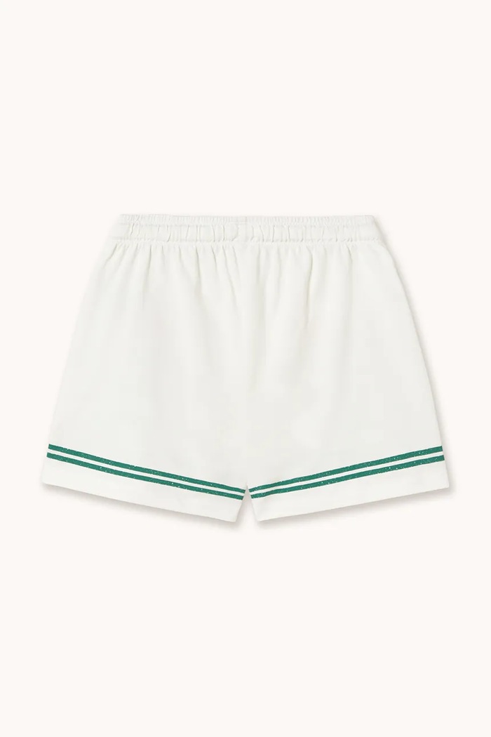 Детски памучен къс панталон Tinycottons RED ROSES GRAPHIC SHORTS SS26.075 бял SS26