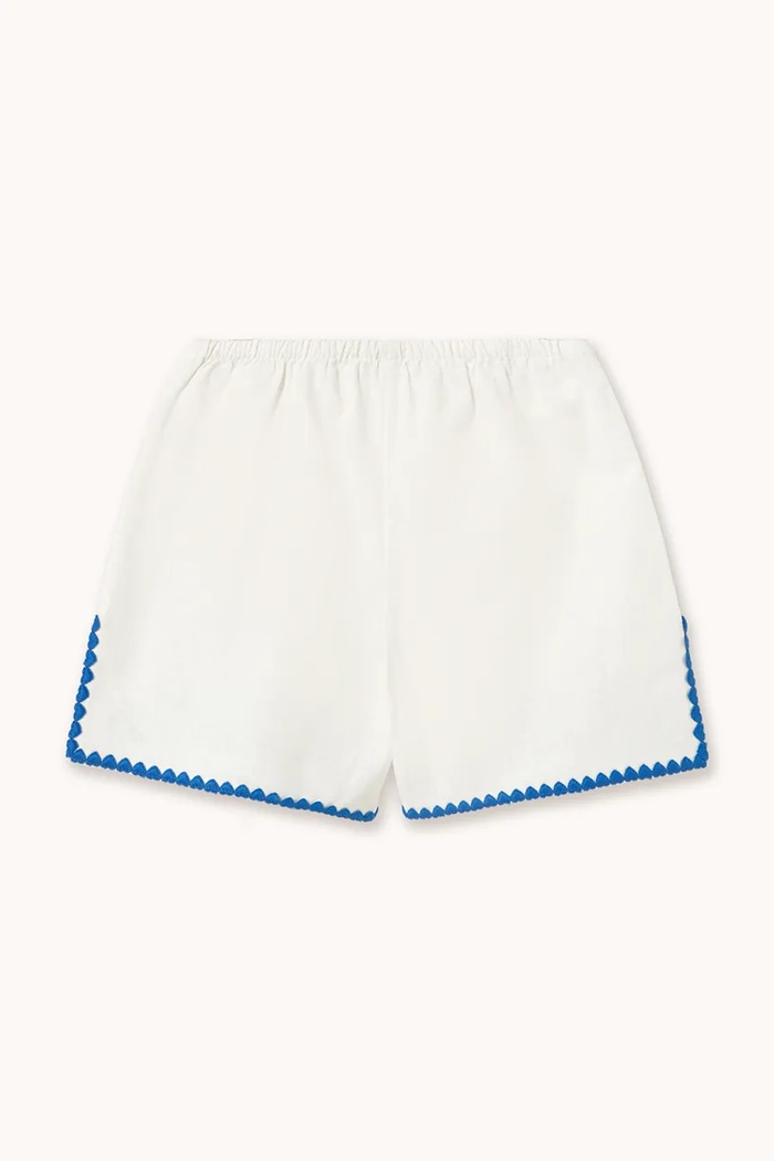 Момиче Детски къс панталон с лен Tinycottons SWANS LINEN SHORTS SS26.231 бял