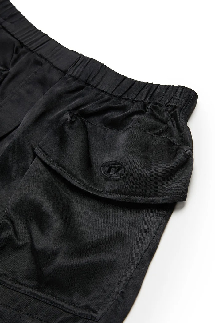 Fete Diesel pantaloni scurți pentru copii, din vâscoză PSAFFY SHORTS J02681.KXBMX negru