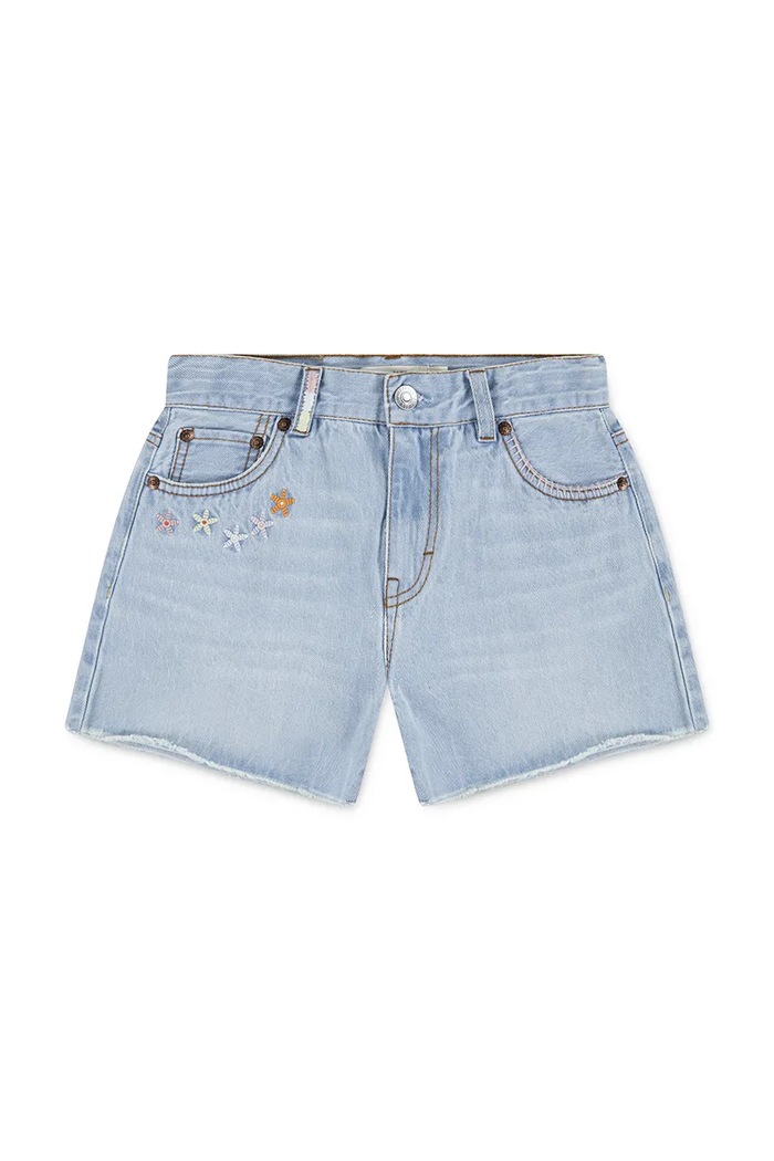 Levi's šortky detské rifľové CROCHET APPLIQUE A LINE SH 3EP479 modrá SS26