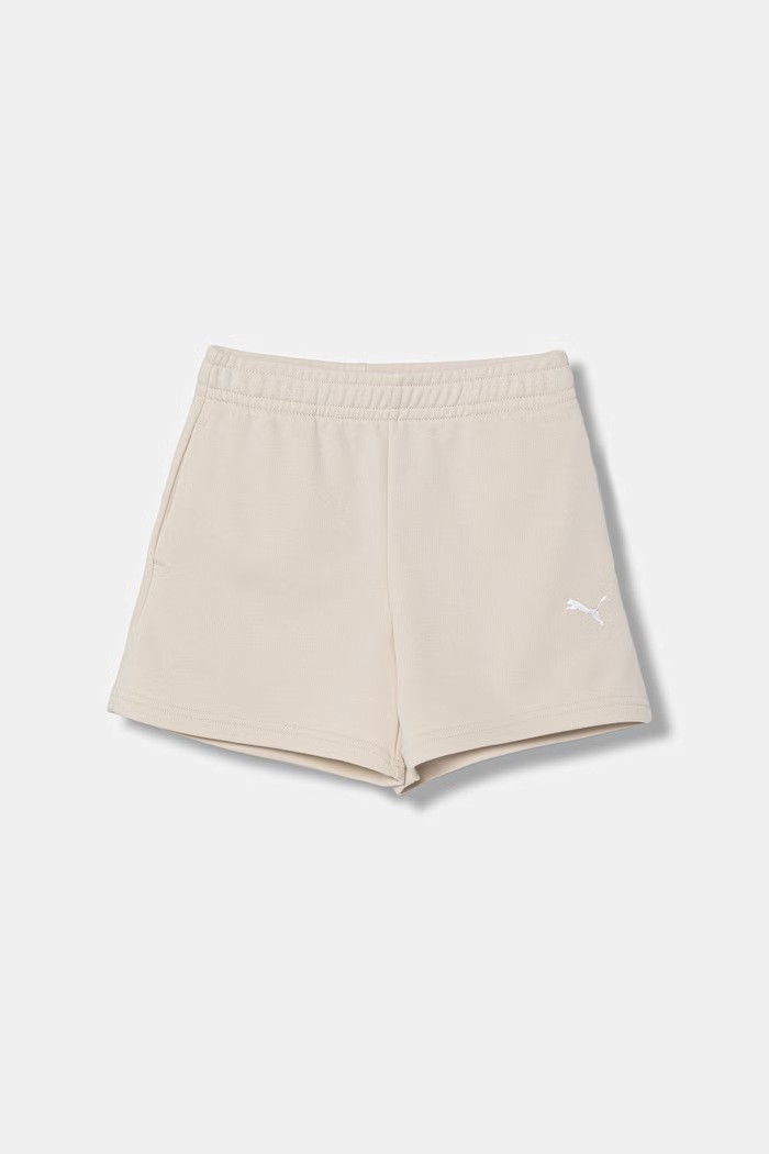 Puma pantaloni scurți de trening pentru copii, din bumbac ESS bej 691721