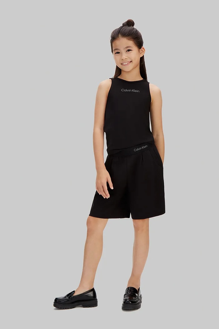 Deklice Calvin Klein Jeans bermuda hlače otroške LVCKSJC21G.128.176.PPY2 črna