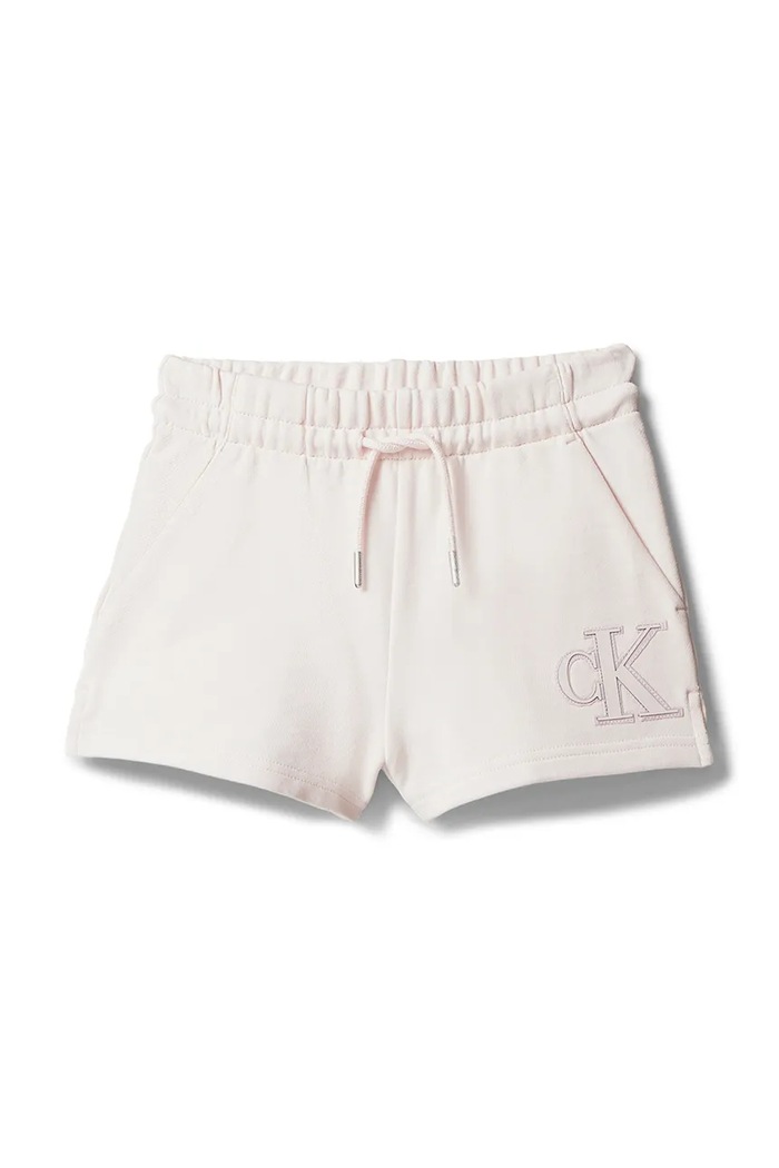 Calvin Klein Jeans pantaloni scurți pentru copii, din bumbac LVCKSJC25G.128.176.PPY2 portocaliu SS26