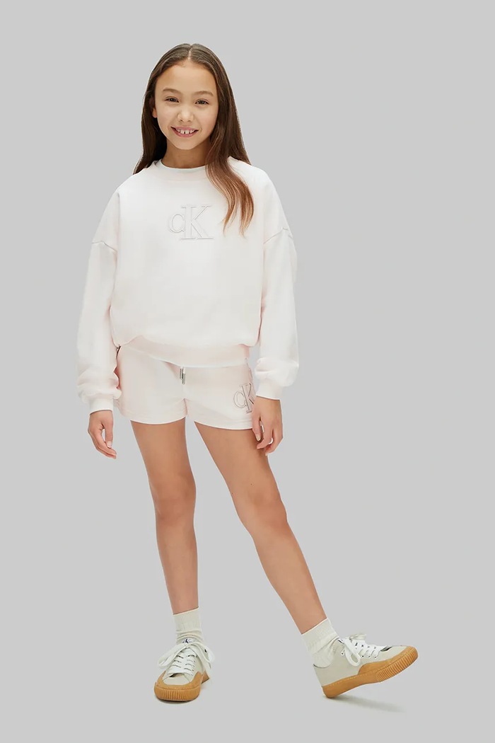 Fete Calvin Klein Jeans pantaloni scurți pentru copii, din bumbac LVCKSJC25G.128.176.PPY2 portocaliu