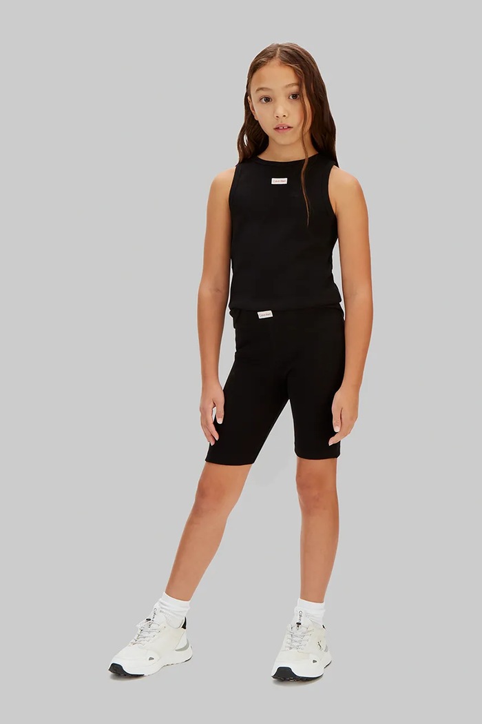 Dievča Calvin Klein Jeans športové šortky detské bavlnené s elastanom LVCKSJC27G.104.116.PPY2 čierna