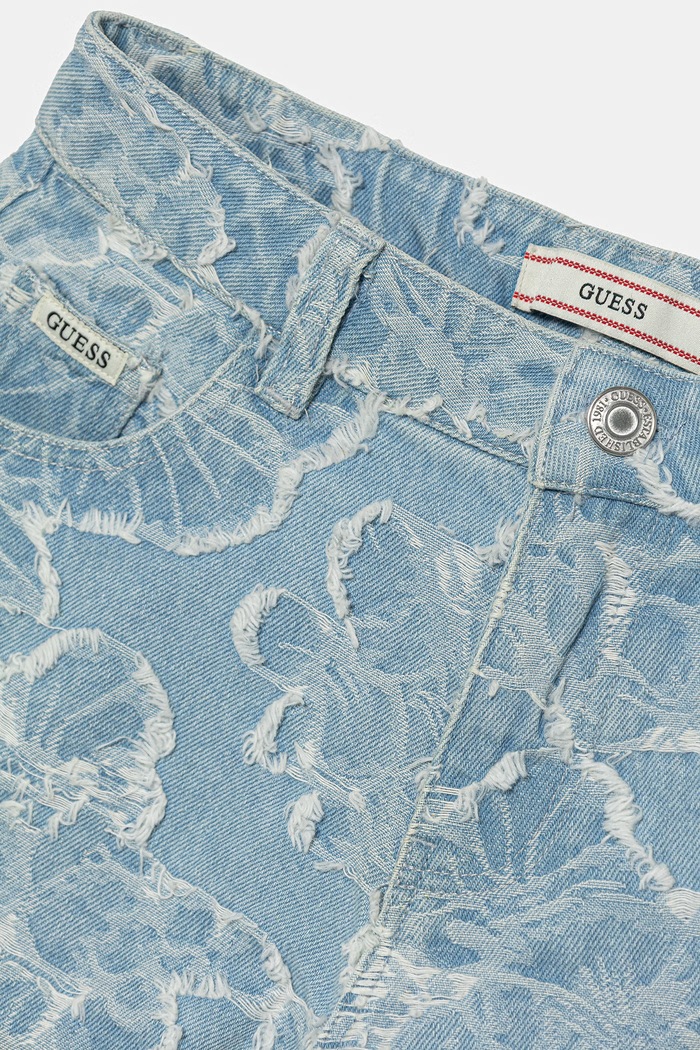 Dievča Guess šortky detské rifľové J6GD27.D8250.PPY2.M modrá