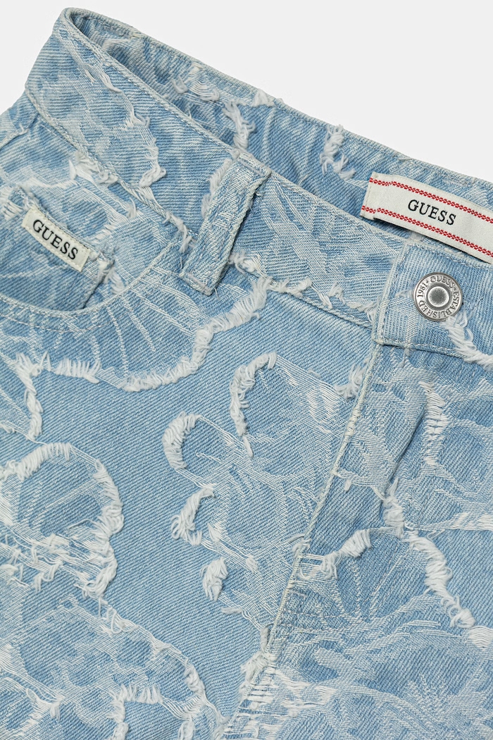 Dievča Guess šortky detské rifľové J6GD27.D8250.PPY2.M modrá